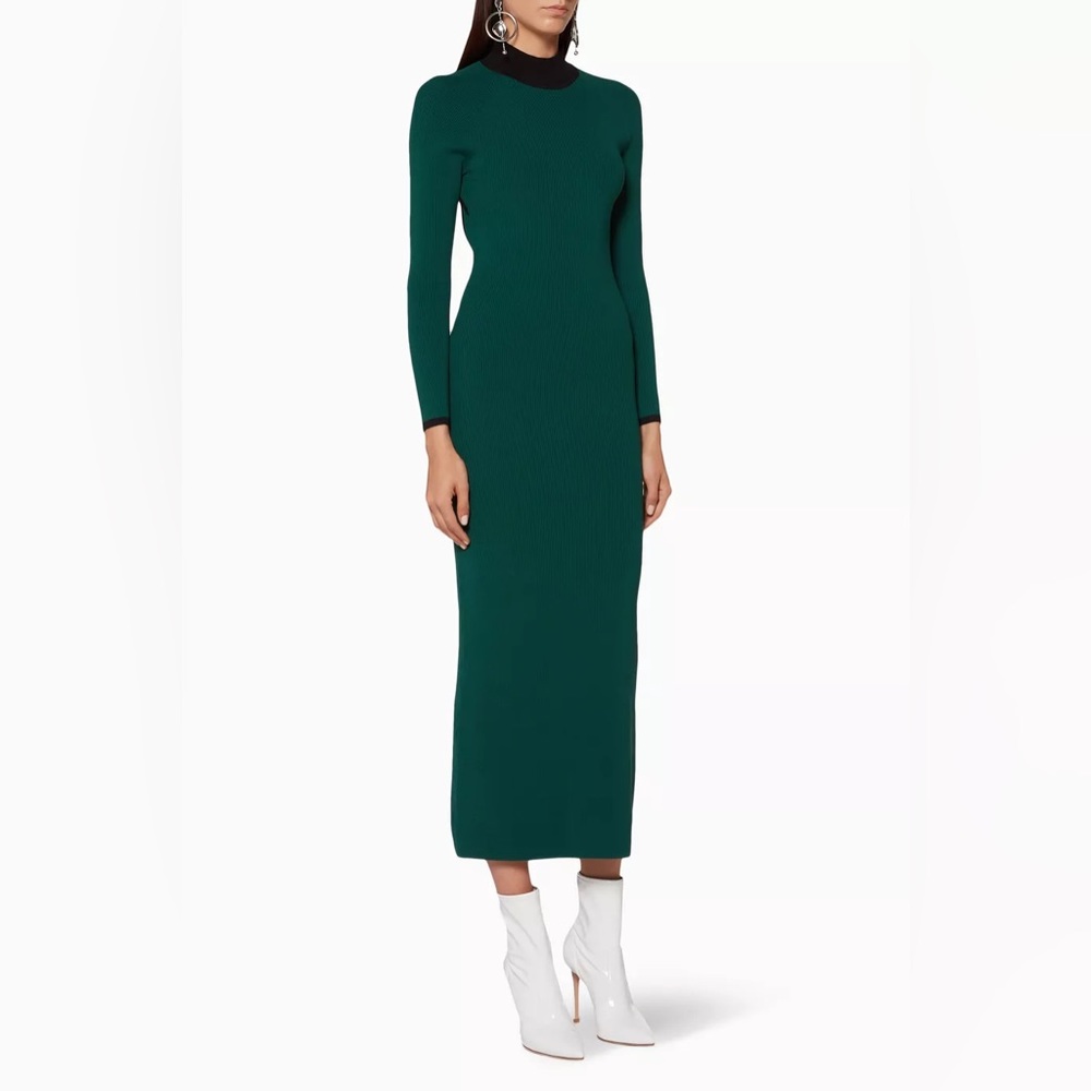 ⬆️ STAUD Bandage Ribbed Jade Avenue Open-Back Midi Dress